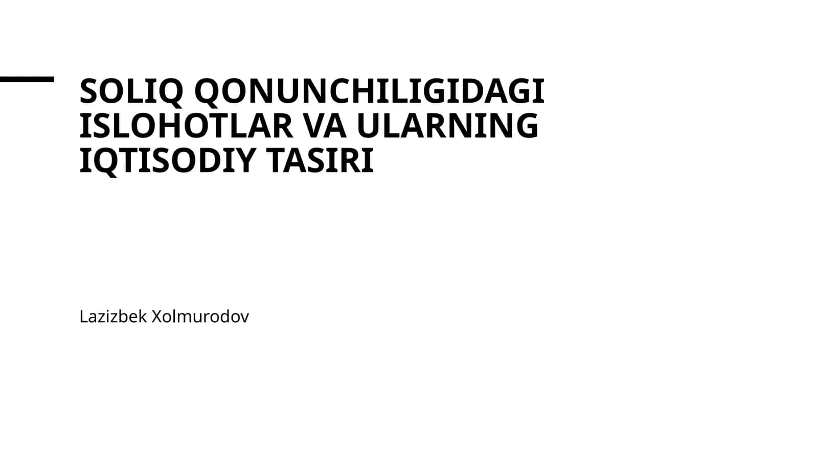 Soliq qonunchiligidagi islohotlar va ularning iqtisodiy tasiri 1