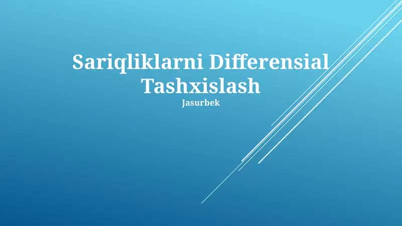 Sariqliklarni Differensial Tashxislash 1
