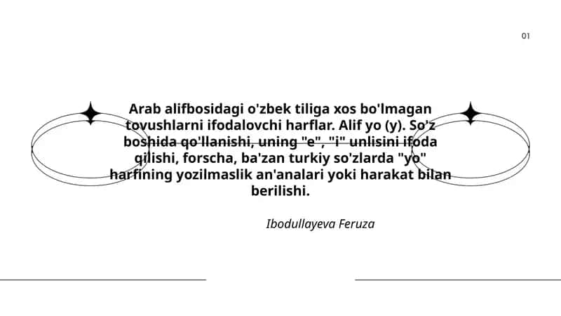 Arab alifbosidagi o'zbek tiliga xos bo'lmagan tovushlarni ifodalovchi harflar 1