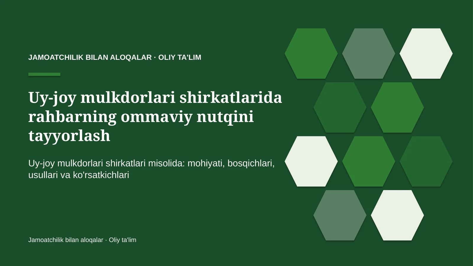 uy joy mulkdorlari shirkatlarida rahbarning ommaviy nutqini tayyorlash 1411 1