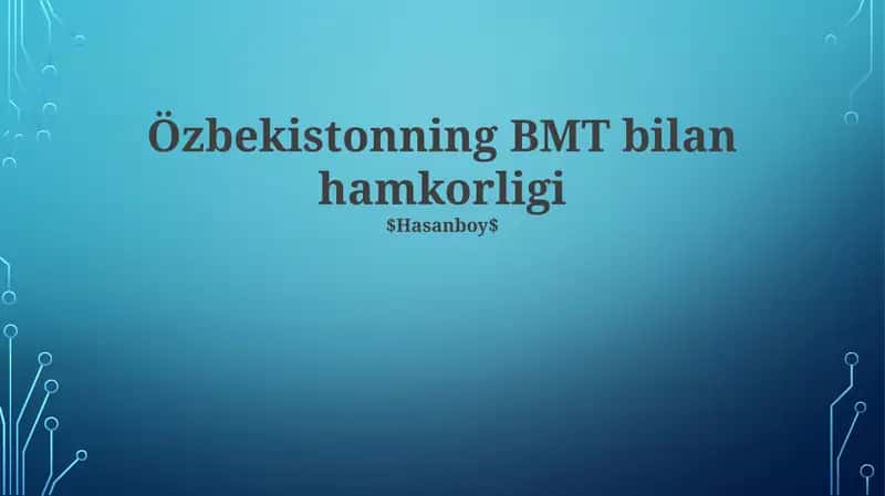 Insoniy va Tinchlikparvar Hamkorliklar 1