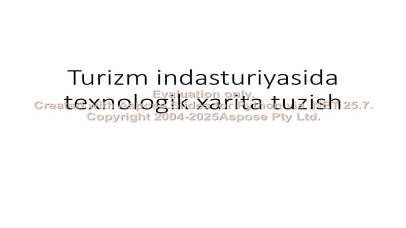 Turizm indasturiyasida texnologik xarita tuzish 1