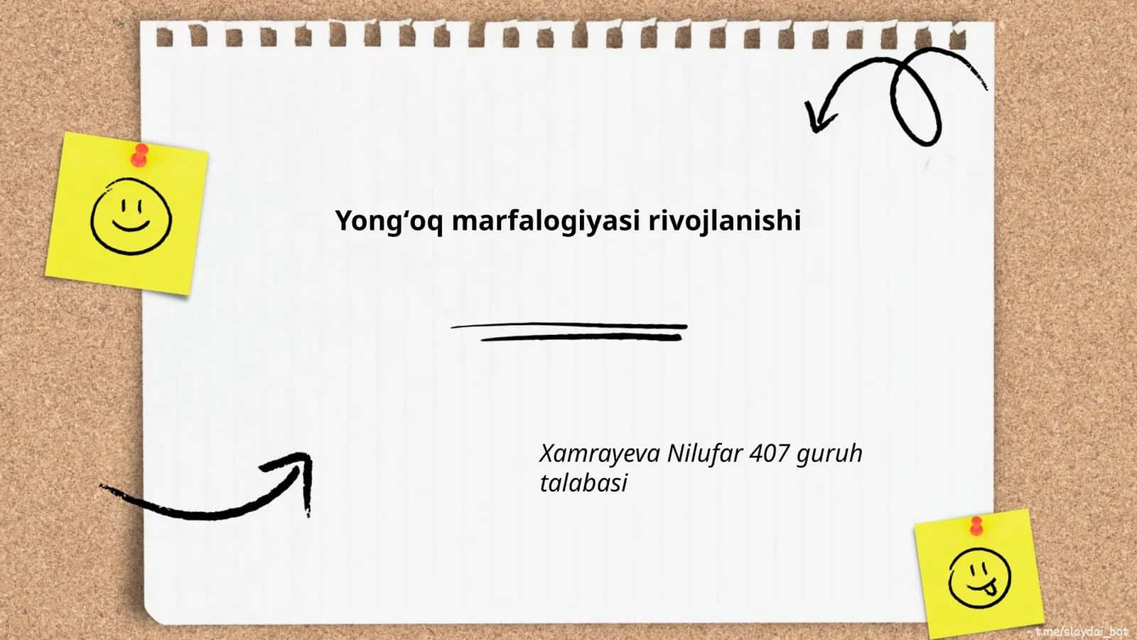 Yongʻoq marfalogiyasi rivojlanishi 1