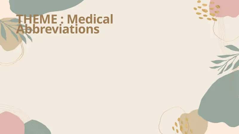 Medical Abbreviations 1