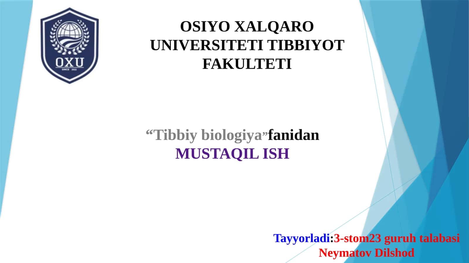 Rivojlanish biologiyasi 1