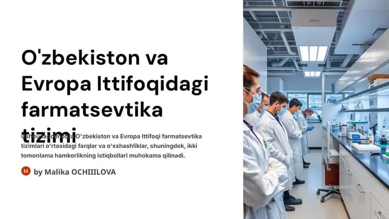 O'zbekiston va Evropa Ittifoqidagi farmatsevtika tizimi 1