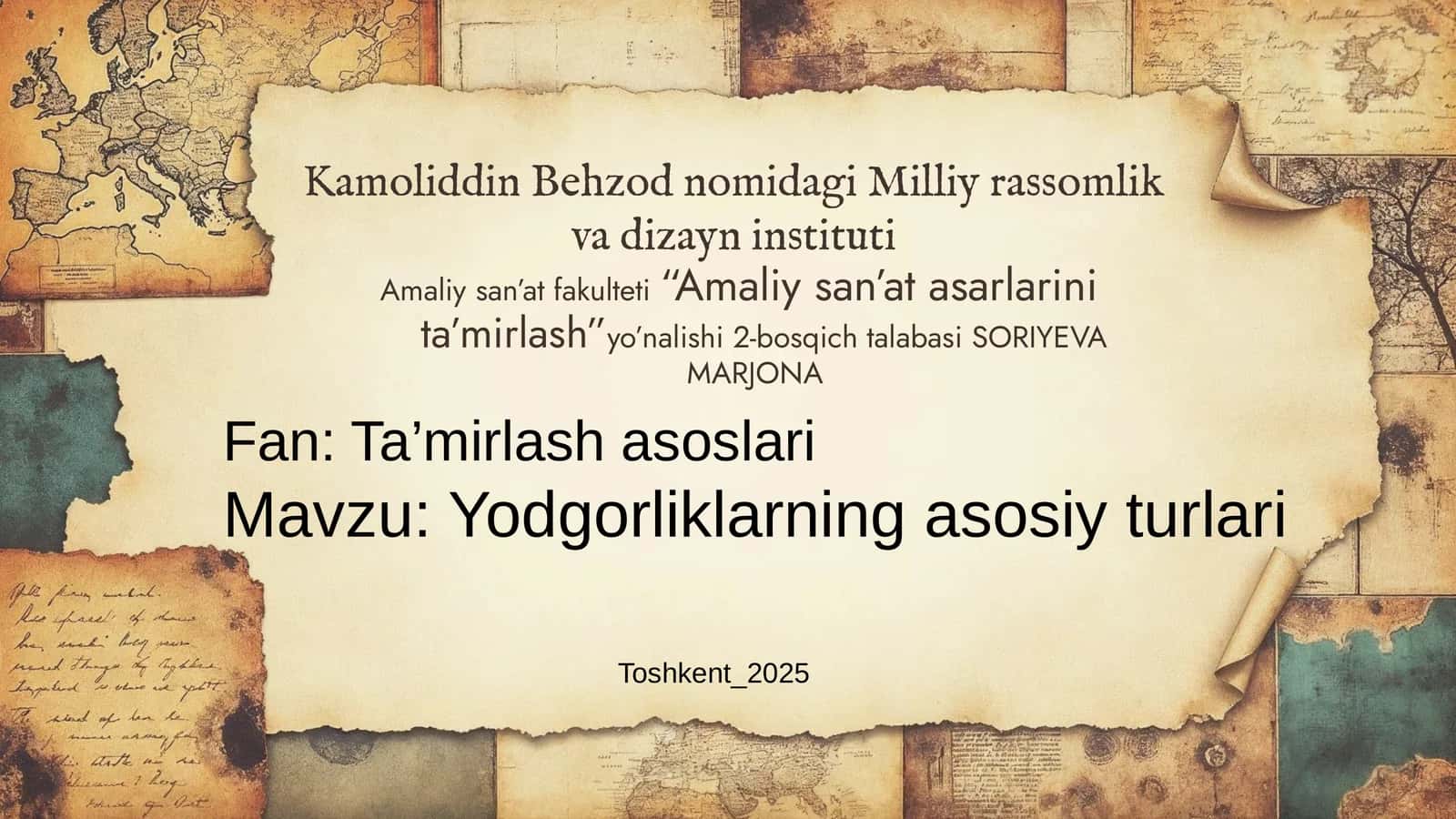 Amaliy san’at asarlarinita’mirlash 1