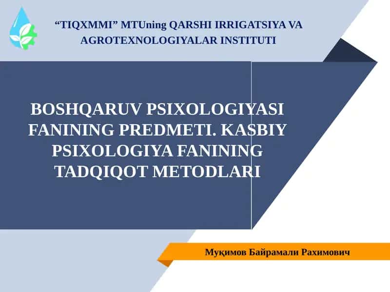 PSIXOLOGIYA FANINING PREDMETI 1