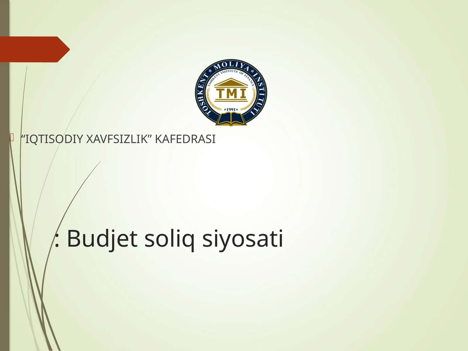 Budjet soliq siyosati 1