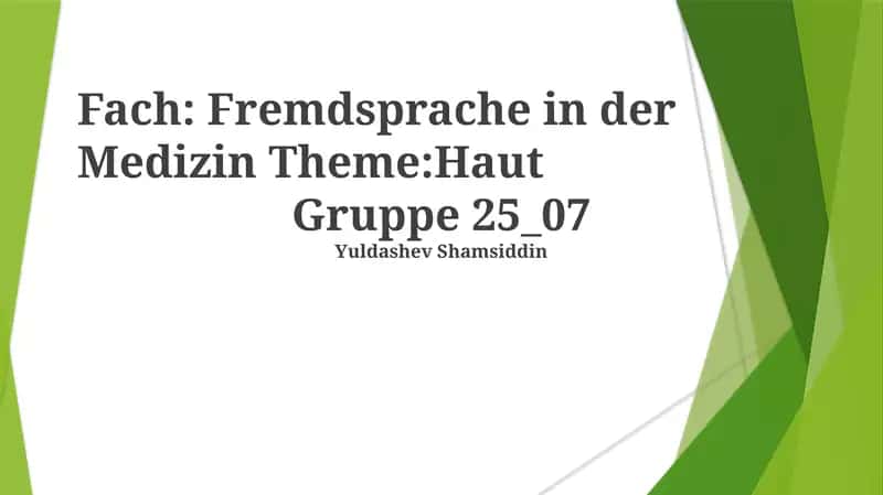 Fremdsprache in der Medizin 1