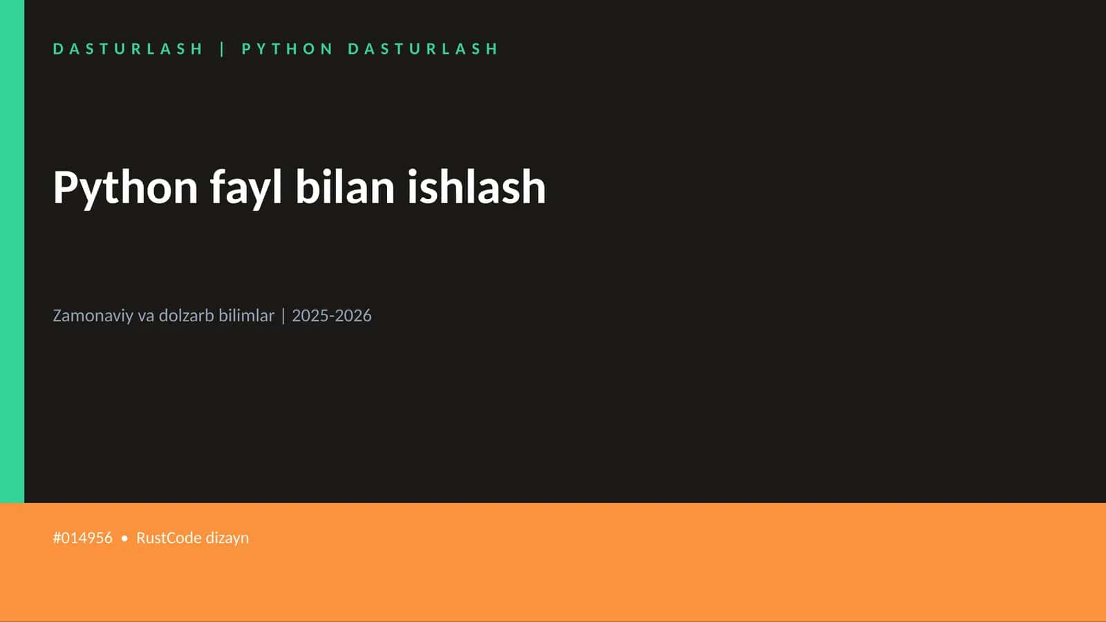 DASTURLASH | PYTHON DASTURLASH 1