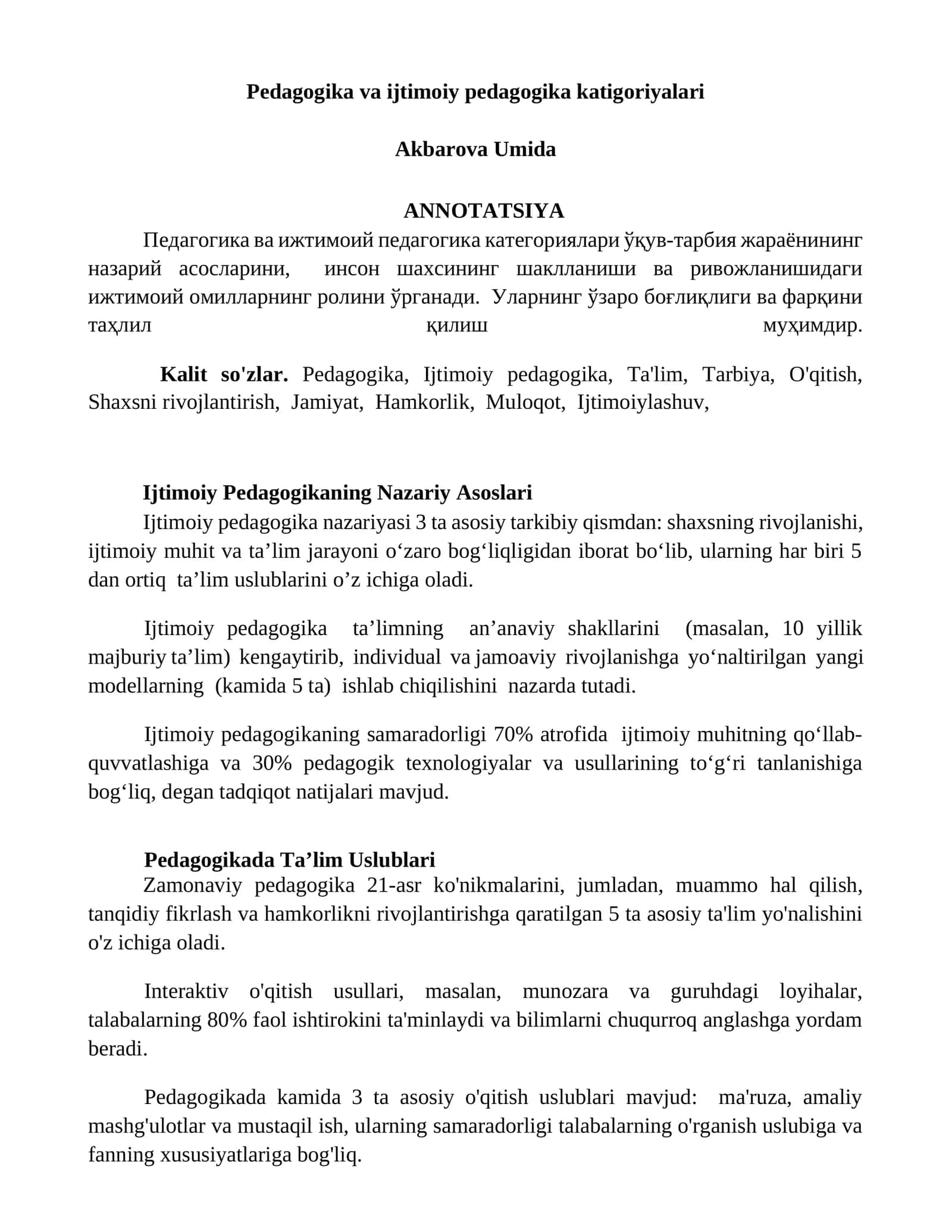 Ijtimoiy Pedagogika Nazariy Asoslari 1