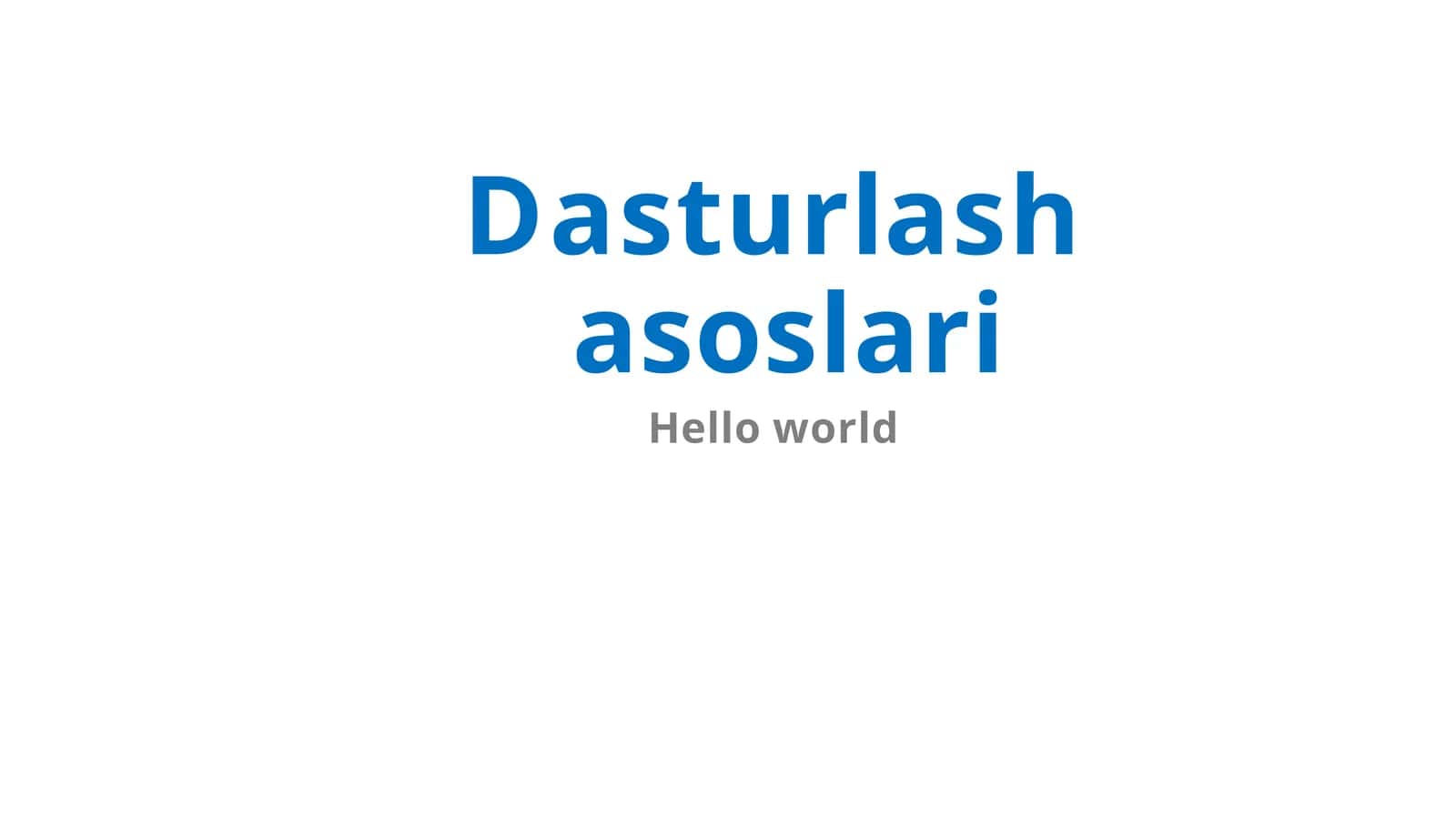 Dasturlashasoslari 1