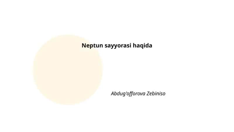 Neptun sayyorasi haqida 1