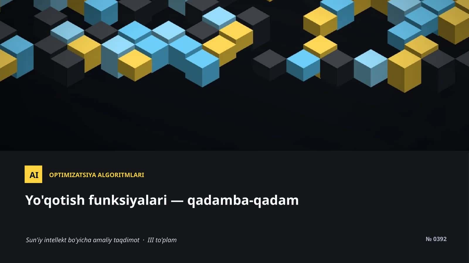 Optimizatsiya algoritmlari 1