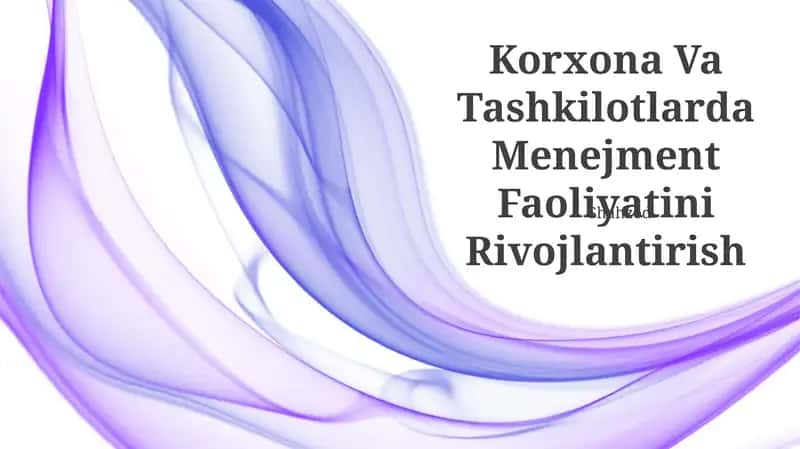 Korxona Va Tashkilotlarda Menejment Faoliyatini Rivojlantirish 1