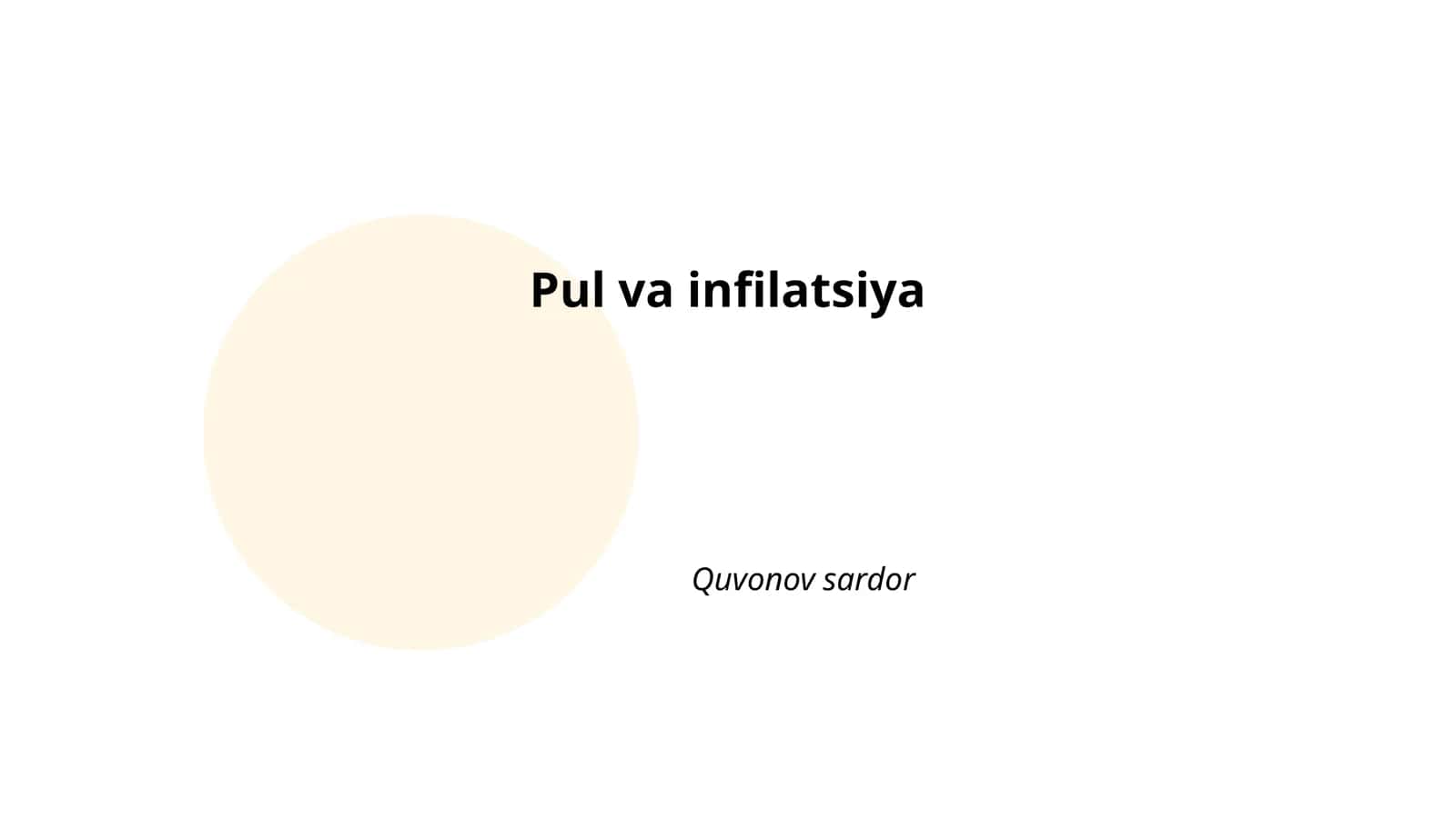 Pul va infiltratsiyaning iqtisodiy ta'siri 1