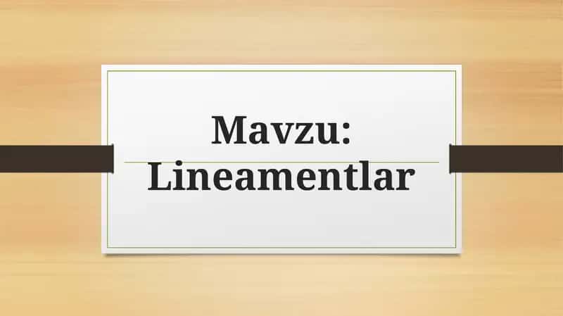 Lineamentlar 1