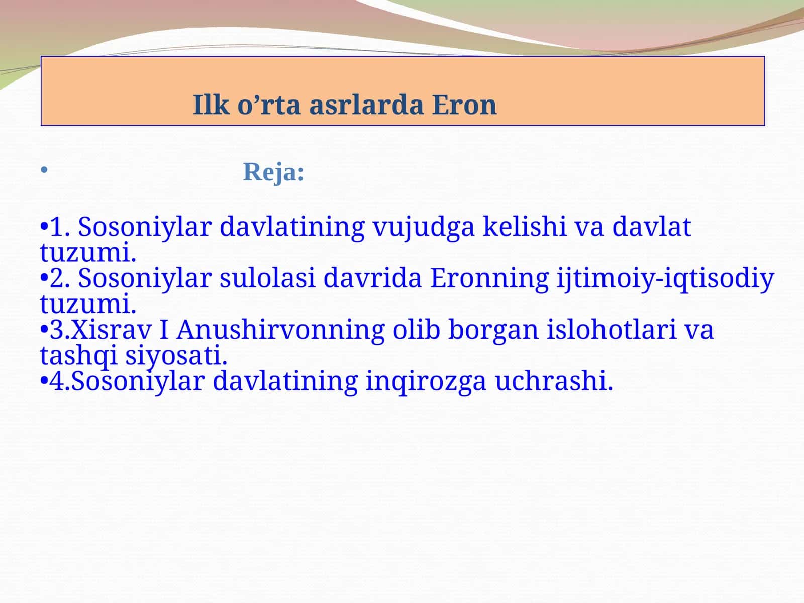 Sosoniylar davlatining vujudga kelishi va davlat tuzumi 1