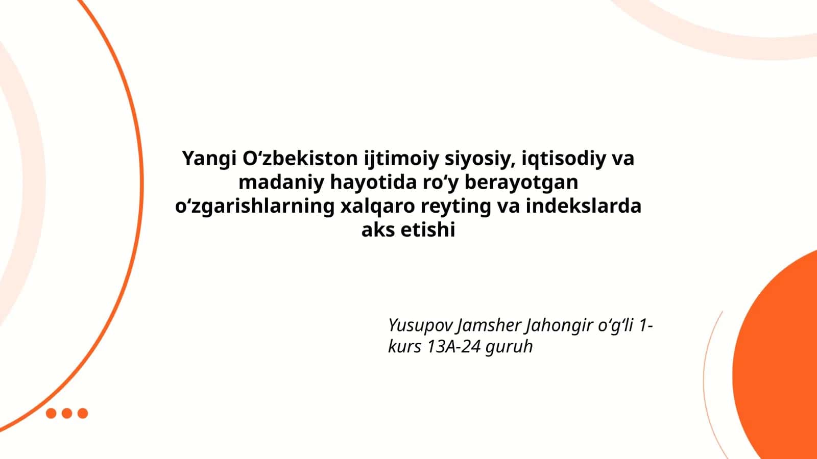 Oʻzbekiston ijtimoiy siyosiy, iqtisodiy va madaniy hayoti 1