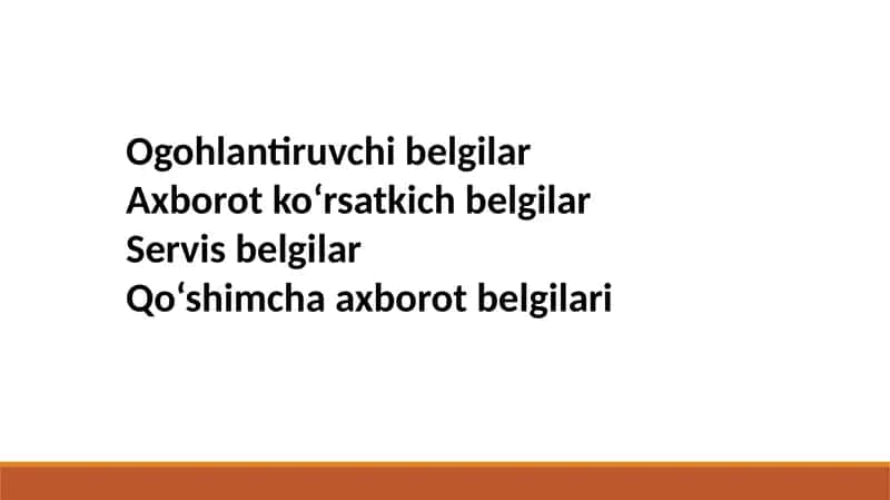 Ogohlantiruvchi belgilar 1