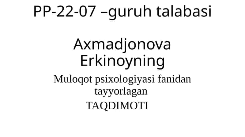 Muloqot Psixologiyasi 1