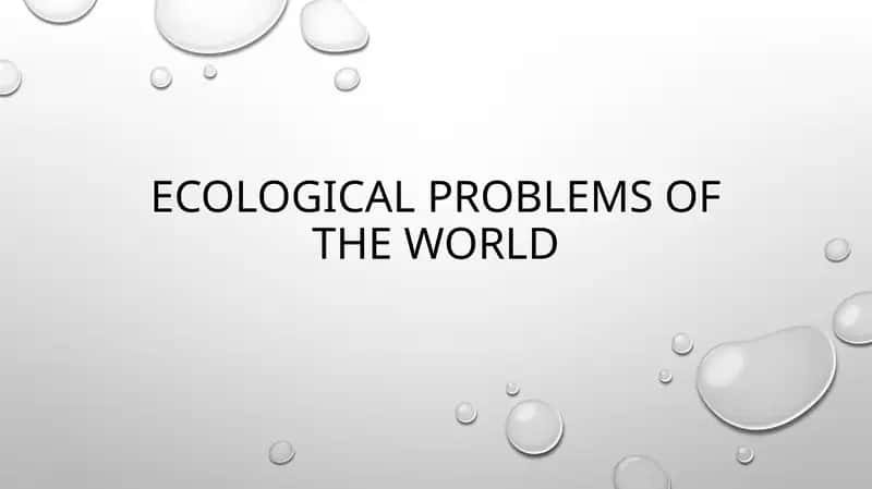Ecological problems of the world 1