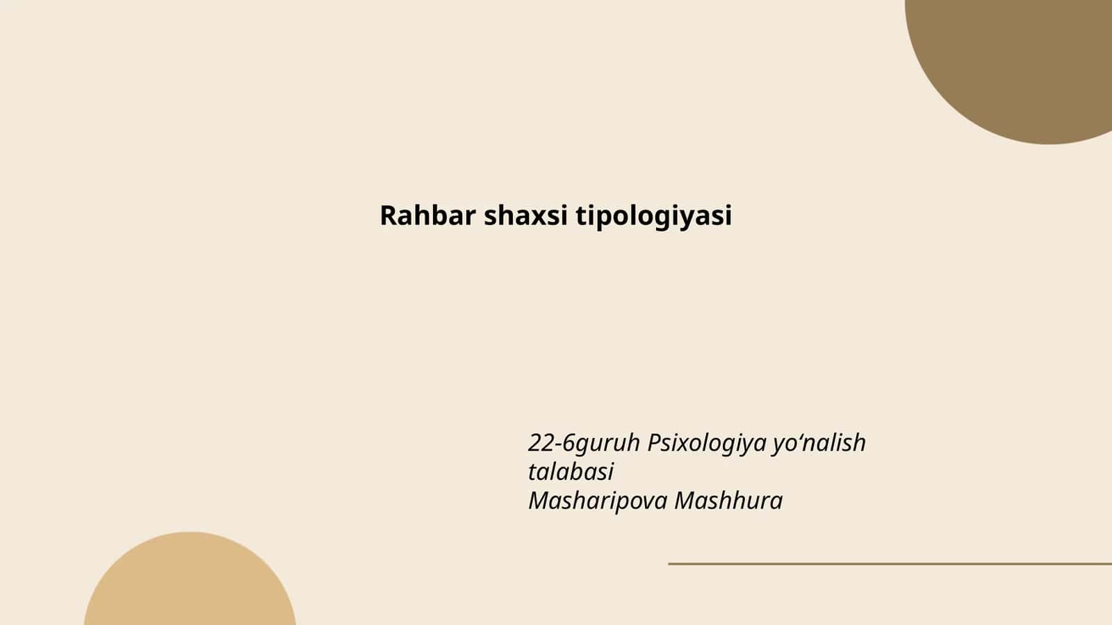 Rahbar shaxsi tipologiyasi 1