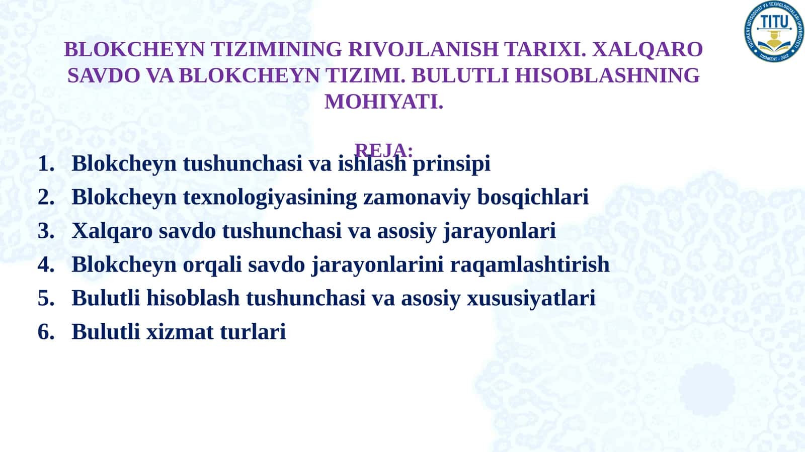 Blokcheyn tushunchasi va ishlash prinsipi 1