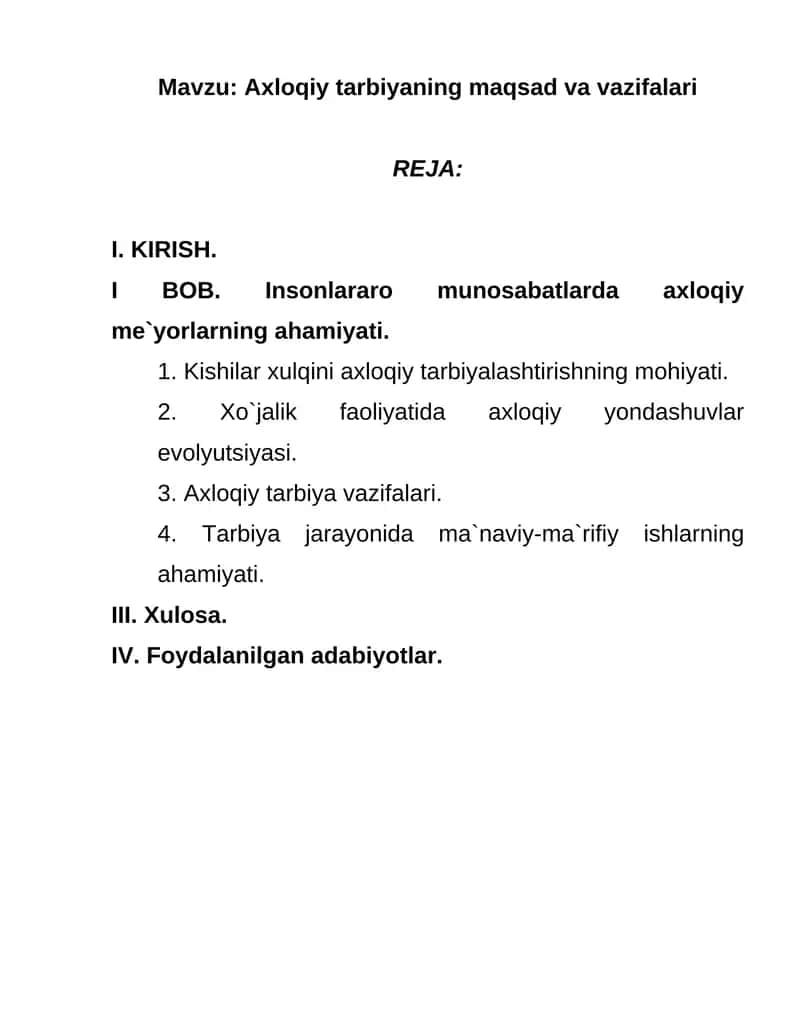 Axloqiy tarbiyaning maqsad va vazifalari 1