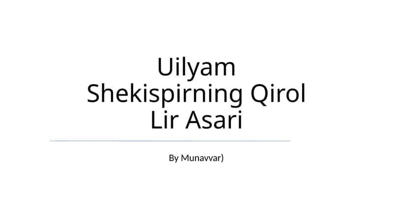 Qirol Lir Asari 1