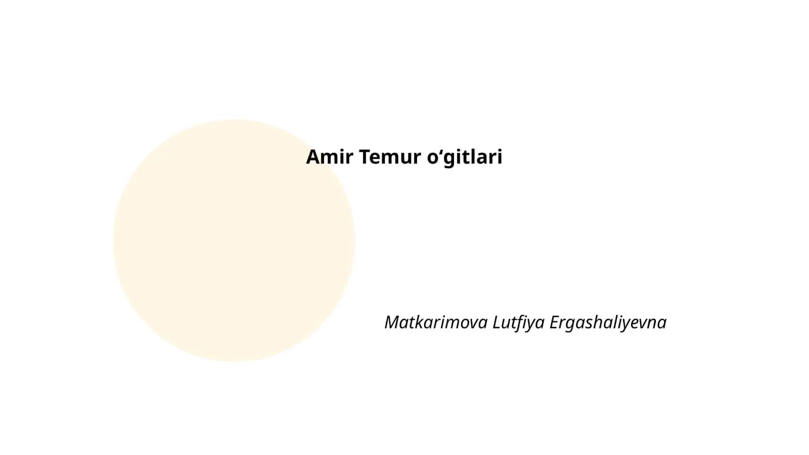 Amir Temur oʻgitlari 1