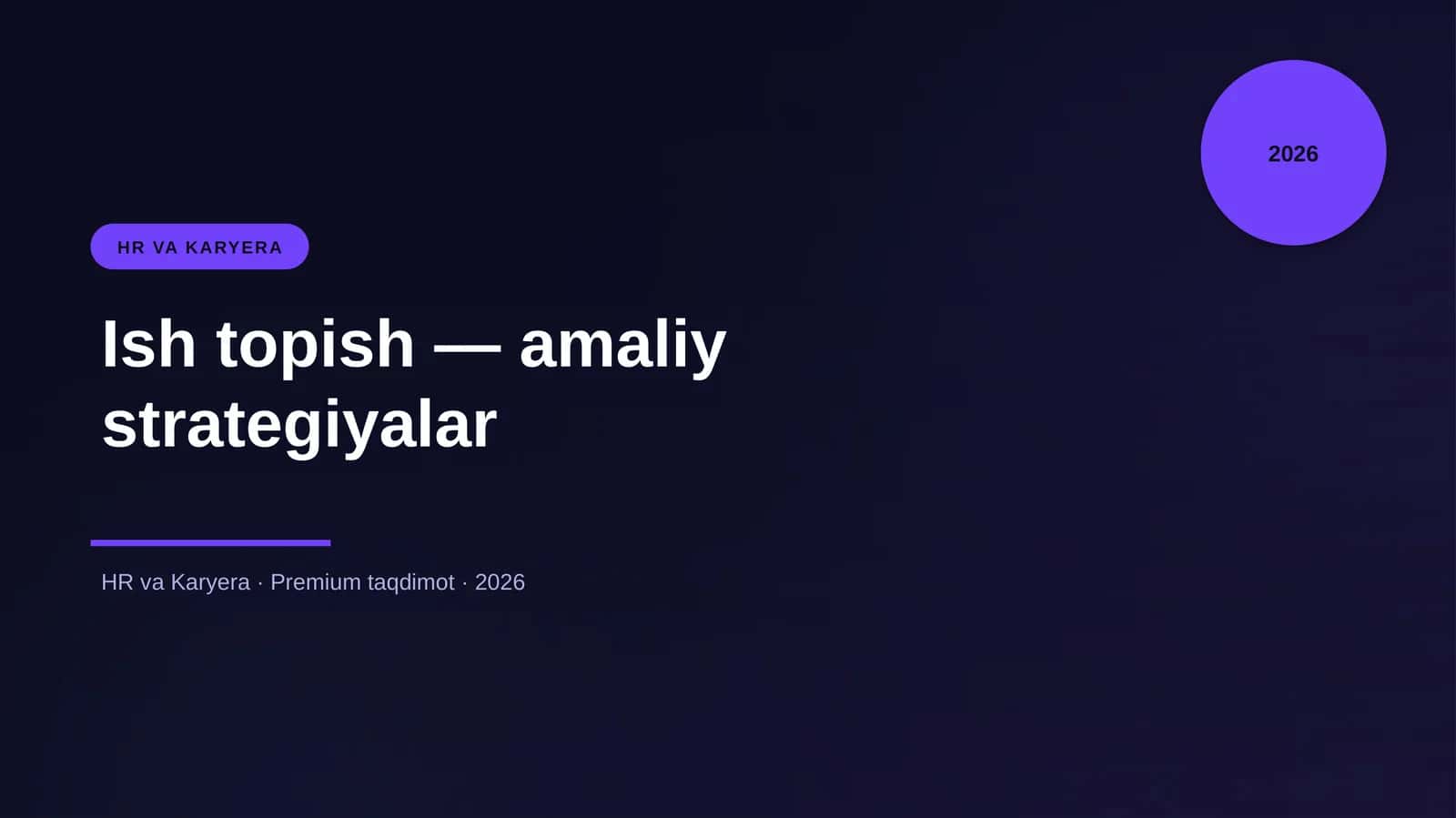 Ish topish — amaliy strategiyalar 1