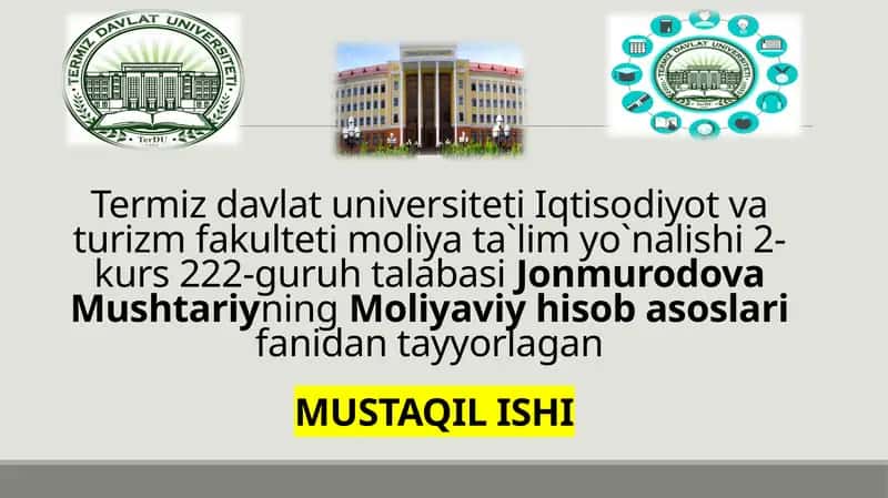 Moliyaviy Hisob 1