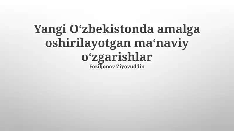 Ma'nviy o'zgarishlar 1