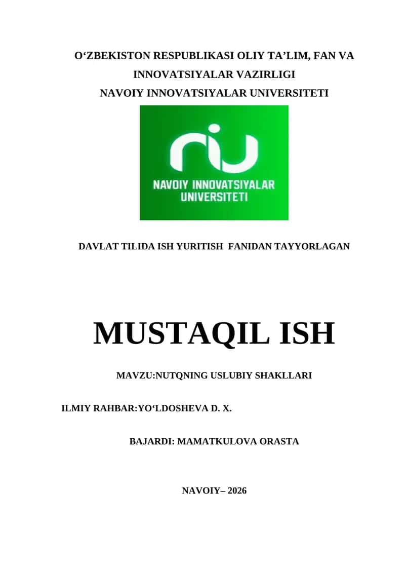 Nutqning Uslubiy Shakllari 1