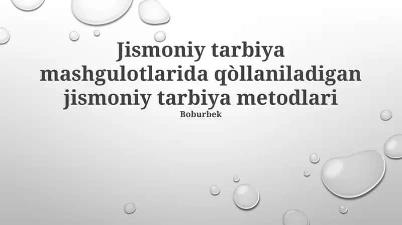 Musobaqa Usullari 1