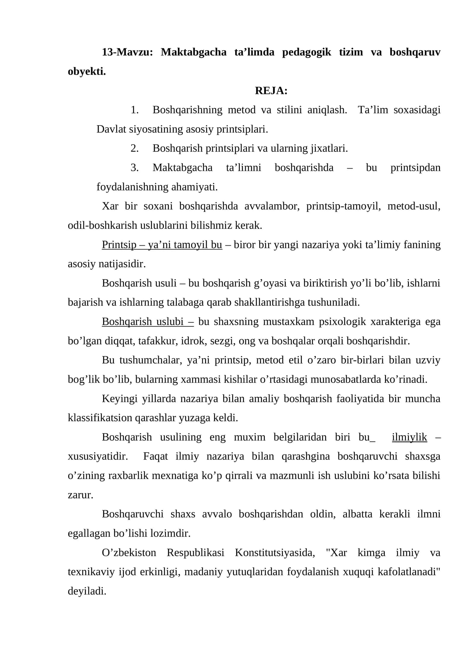 Maktabgacha ta’limda pedagogik tizim va boshqaruv obyekti 1