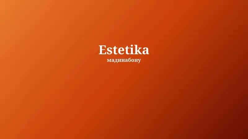 Estetika 1
