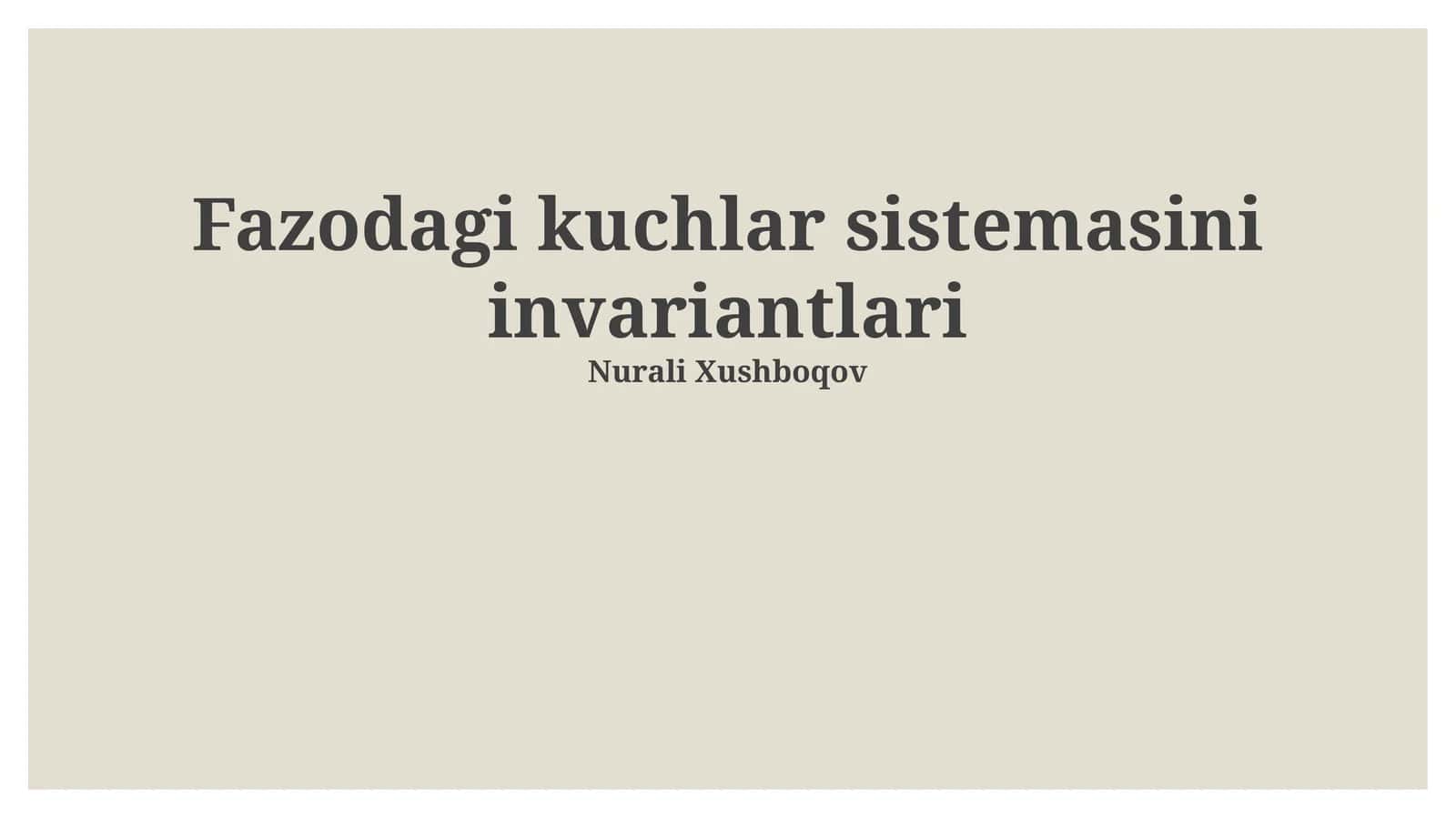 Kuch Sistemalarining Klassifikatsiyasi 1