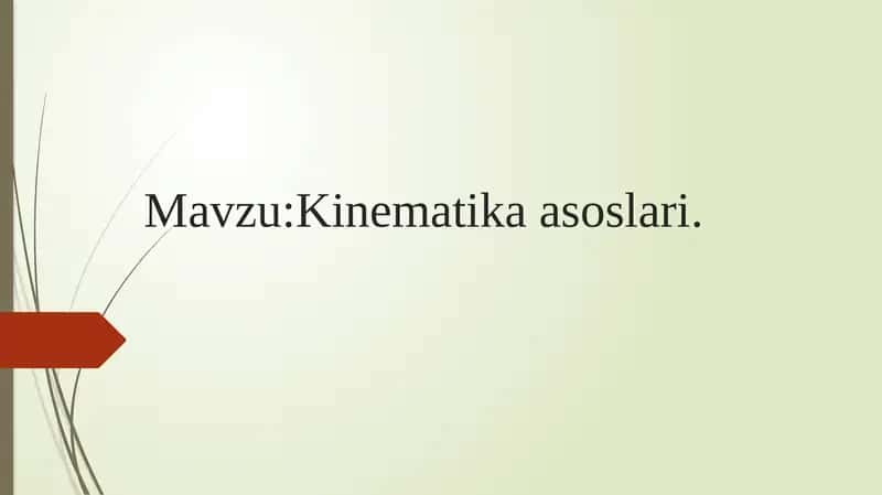 Kinematikaasoslari 1