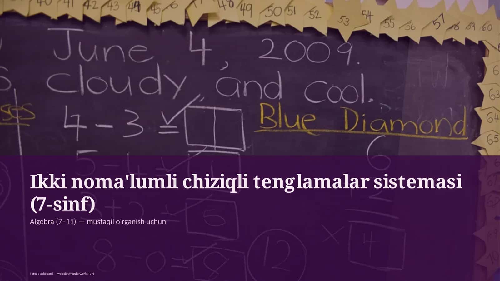 Ikki noma'lumli chiziqli tenglamalar sistemasi (7-sinf) 1