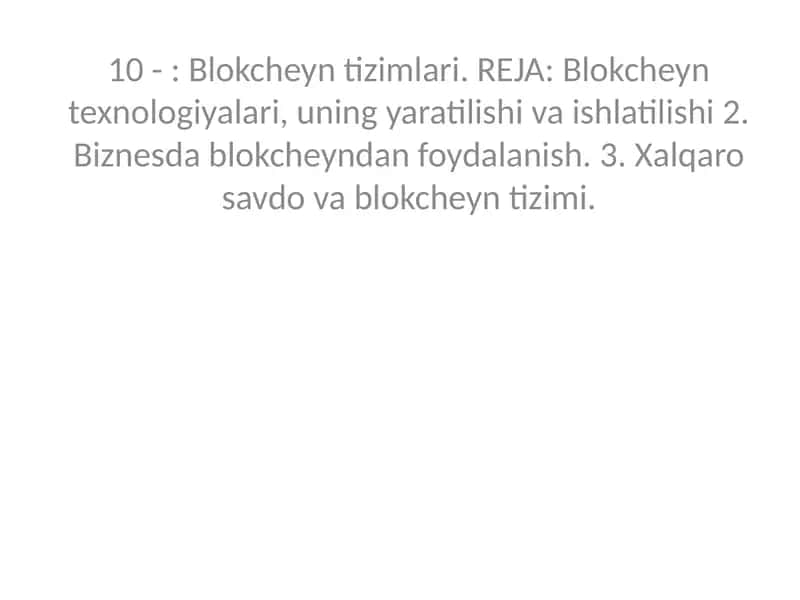 Blokcheyn tizimlari 1