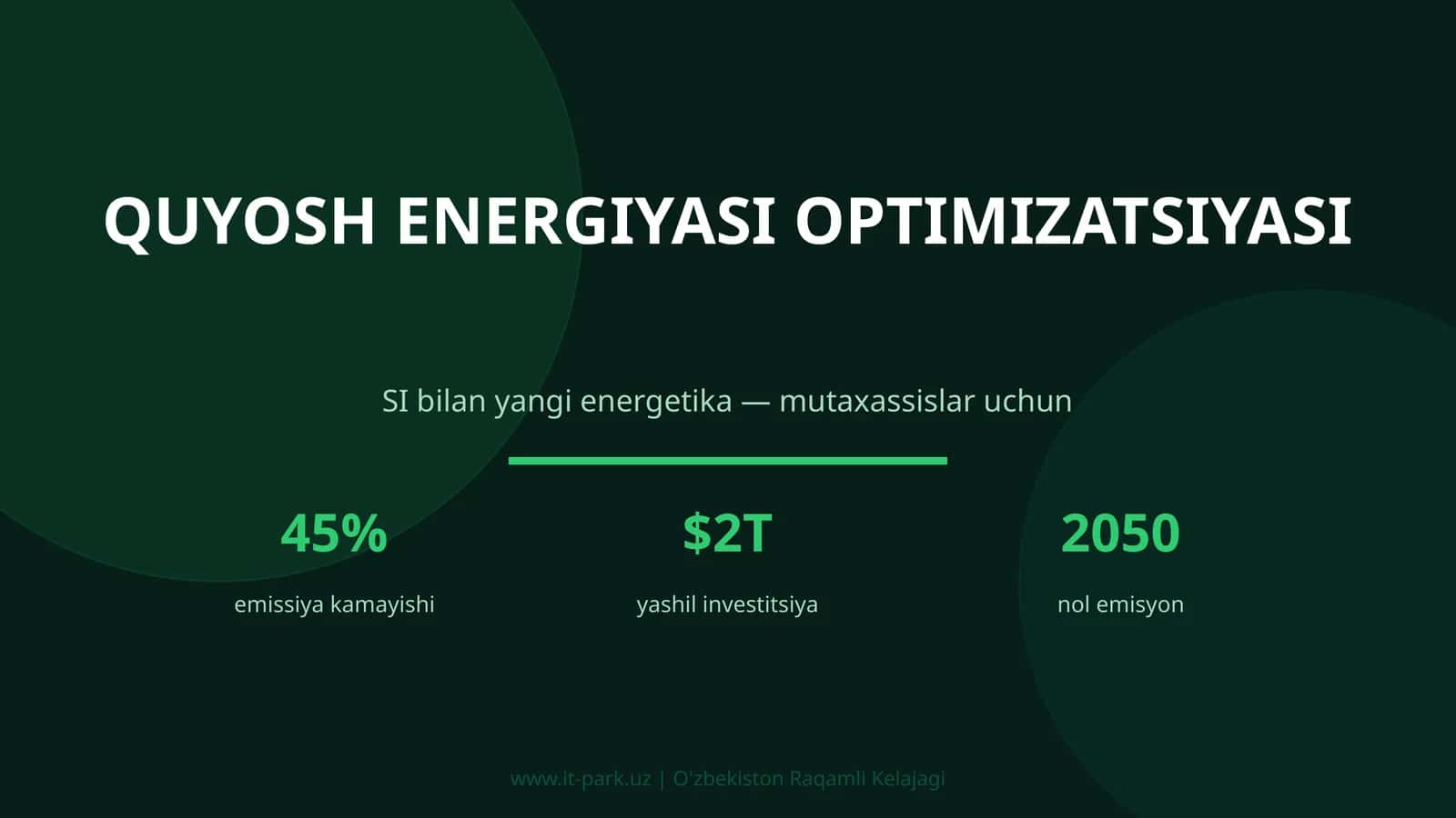 Quyosh energiyasi optimizatsiyasi 1
