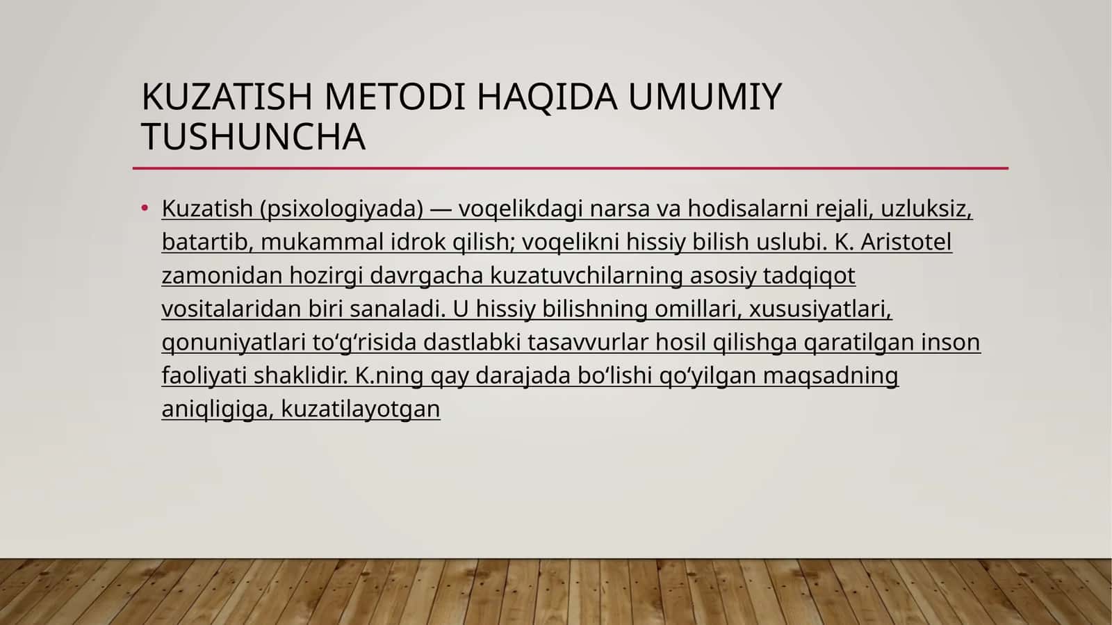 Kuzatishmetodlari 1