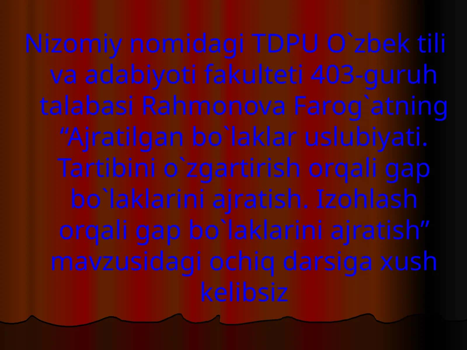 Ajratilgan bo`laklar uslubiyati 1