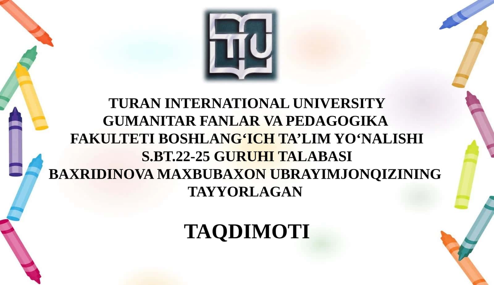 Boshlang‘ich sinfdagi gap ustida ishlashdagi izchillik 1