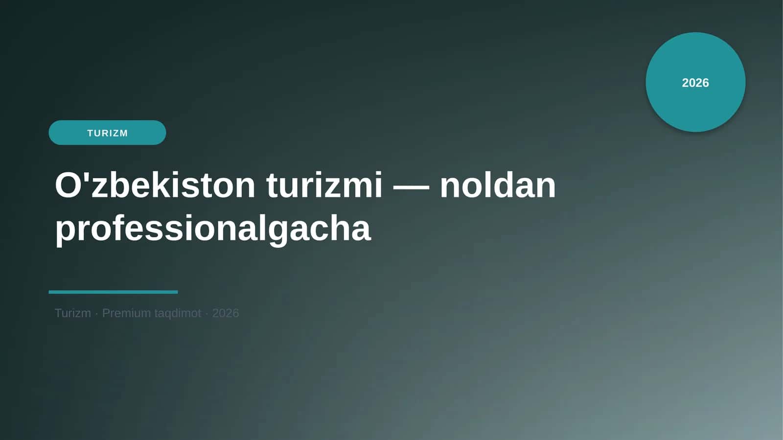 O'zbekiston turizmi — noldan professionalgacha 1