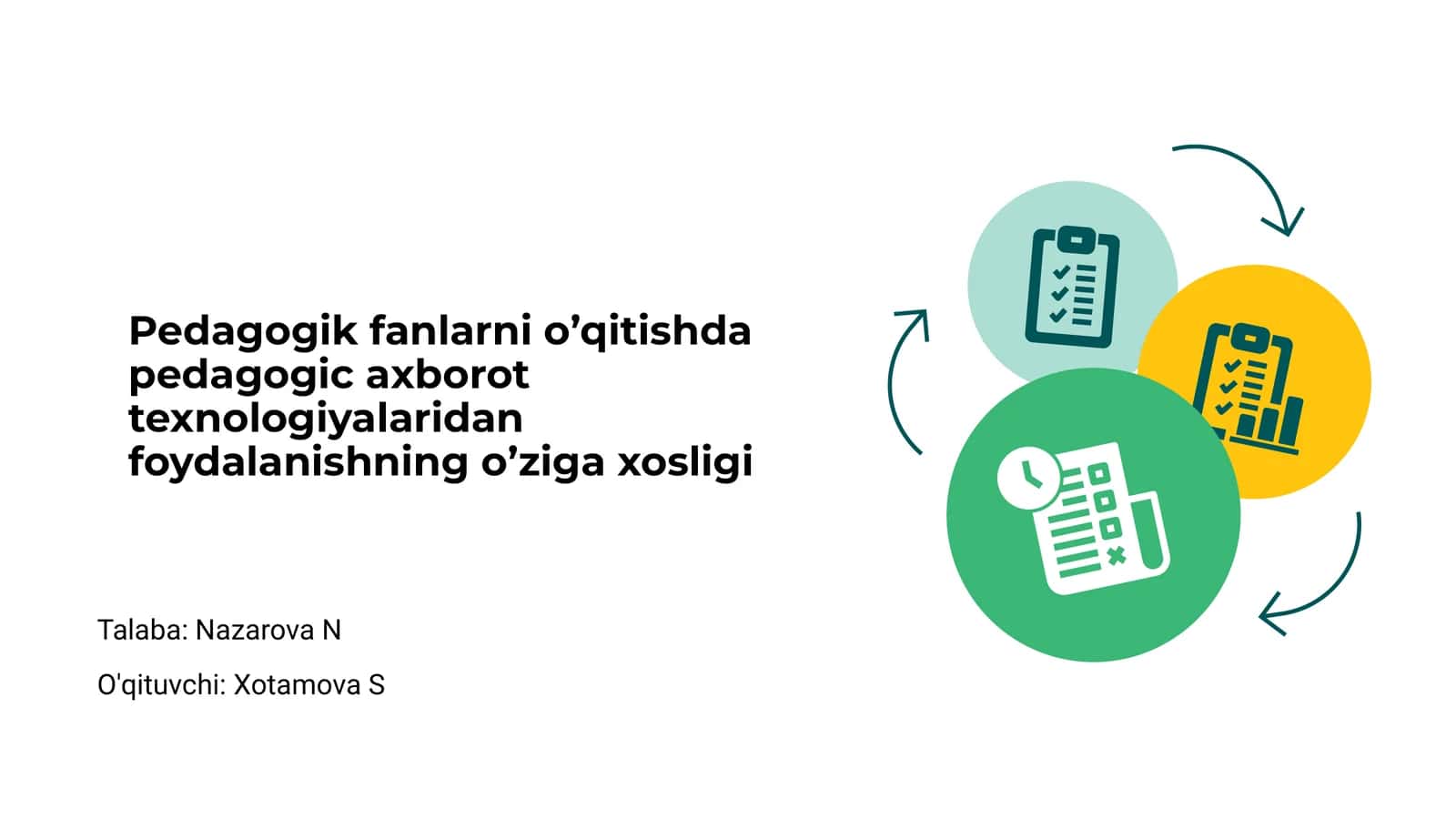 Pedagogik fanlarni o’qitishda pedagogic axborot texnologiyalaridan foydalanishning o’ziga xosligi 1