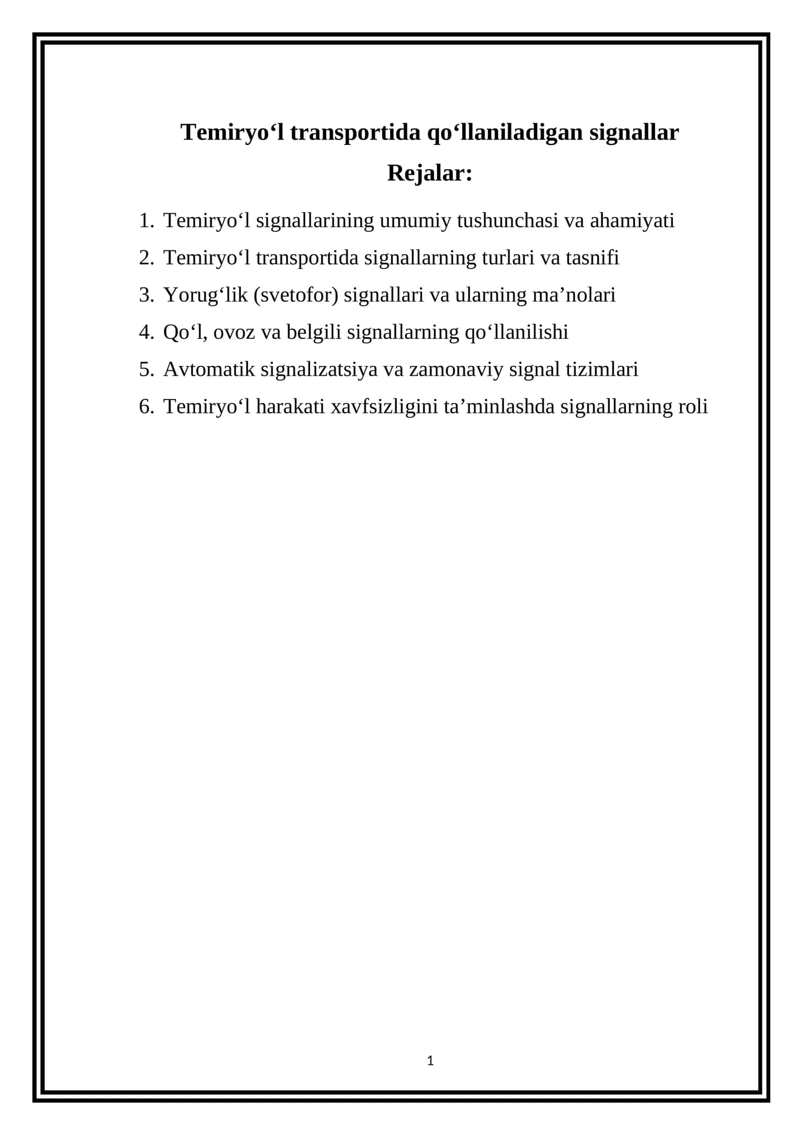 Temiryo‘l transportida qo‘llaniladigan signallar 1